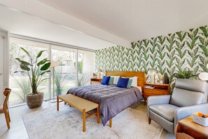 2 bedrooms, iron/ironing board, free WiFi, bed sheets - Updated Mid-Century Gem | 3 Patios & Gas Grill | Near Downtown (Palm Springs)