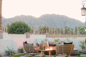 Terrace/patio - Brand new mountain view home with pool, hot tub, & kitchen - center of PGA West (La Quinta)