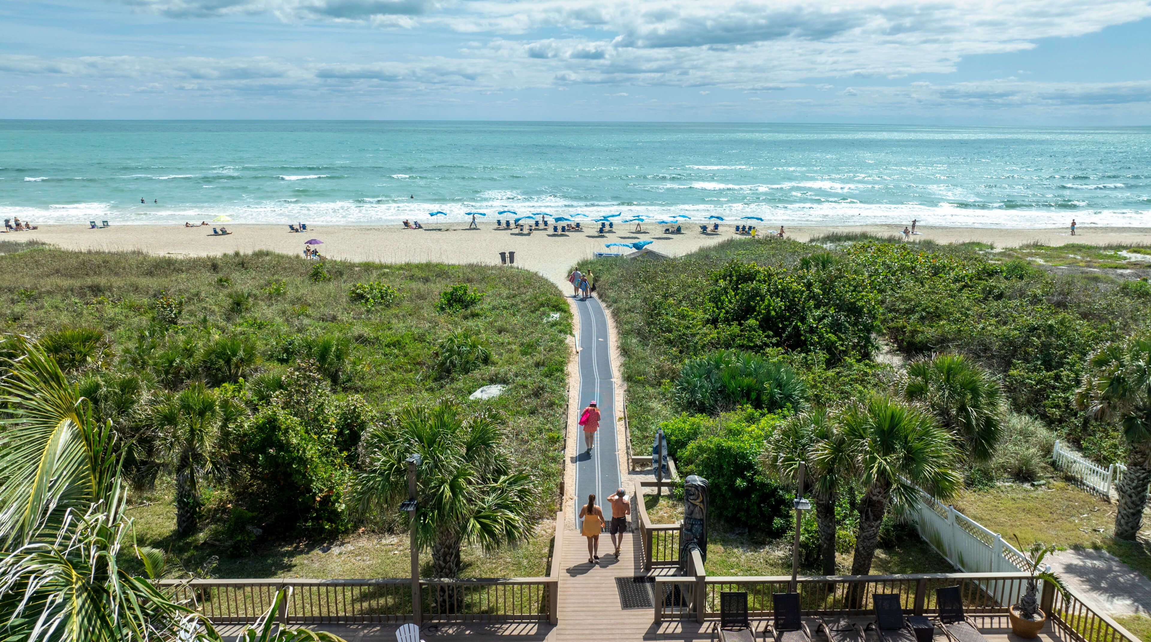 Sun-loungers, beach towels