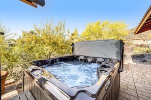Outdoor spa tub - Dog-friendly, Cave Creek home with covered patio, hot tub & mountain views (Cave Creek)