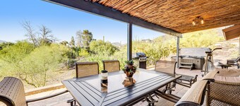 Dog-friendly, Cave Creek home with covered patio, hot tub & mountain views