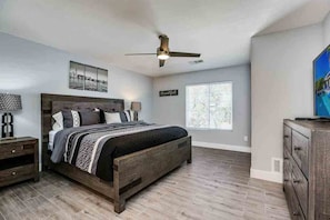 5 bedrooms, iron/ironing board, free WiFi, bed sheets - Dog-friendly desert gem w/private pool, putting green, firepit, & more (Palm Springs)
