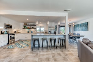 Fridge, microwave, oven, stovetop - Dog-Friendly Home with Private Saltwater Pool & Spa, Mountain View (Palm Springs)