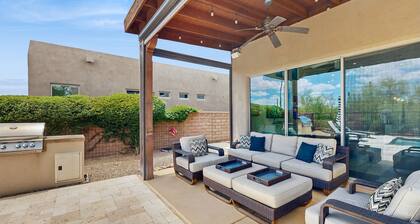 Beautiful contemporary home with gorgeous views, private pool, & gas grill