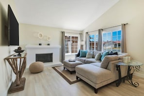 Smart TV, fireplace - Dog-friendly home with pool, spa, enclosed yard, covered lanai, & fireplace (Bermuda Dunes)