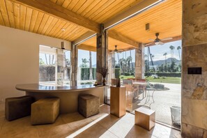 Interior - Luxurious home w/ expansive patio, shared pool, gas fireplace, mountain views (Rancho Mirage)