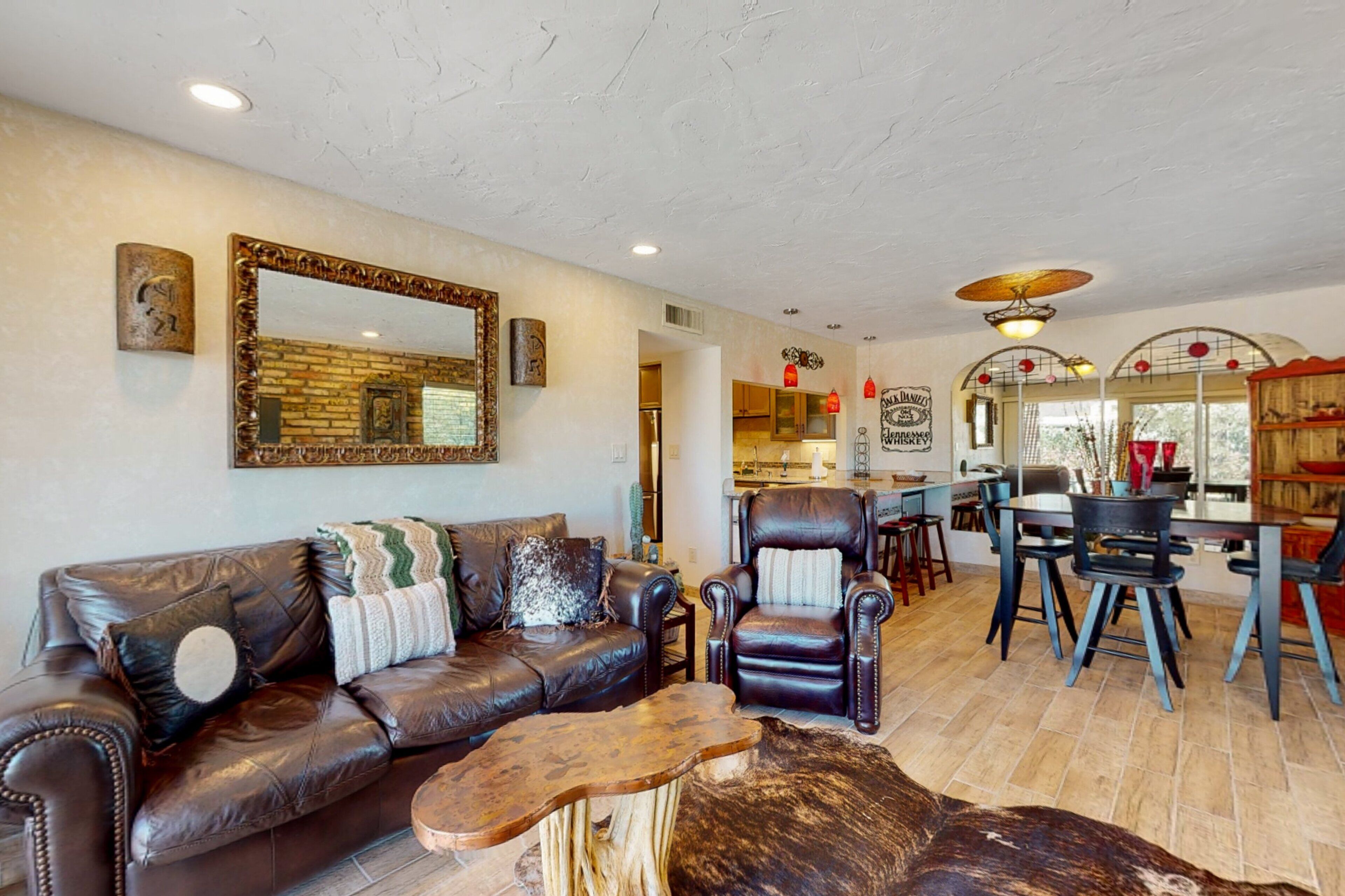 Smart TV, fireplace, DVD player