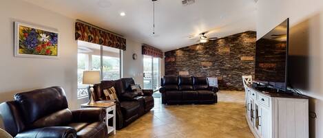 Smart TV, DVD player, books