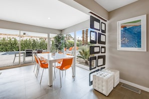 Dining - Mid-century modern home with private pool, spa, grill & mountain views (Palm Springs)