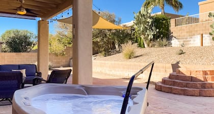 Dog Friendly home with hot tub, large yard, grill, & gas fireplace!