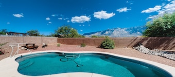 Captivating desert home with private pool, game room, grill, backyard & W/D