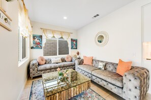 Smart TV - Inviting and unique dog-friendly home with pool, pool spa, firepit, & W/D (Indio)