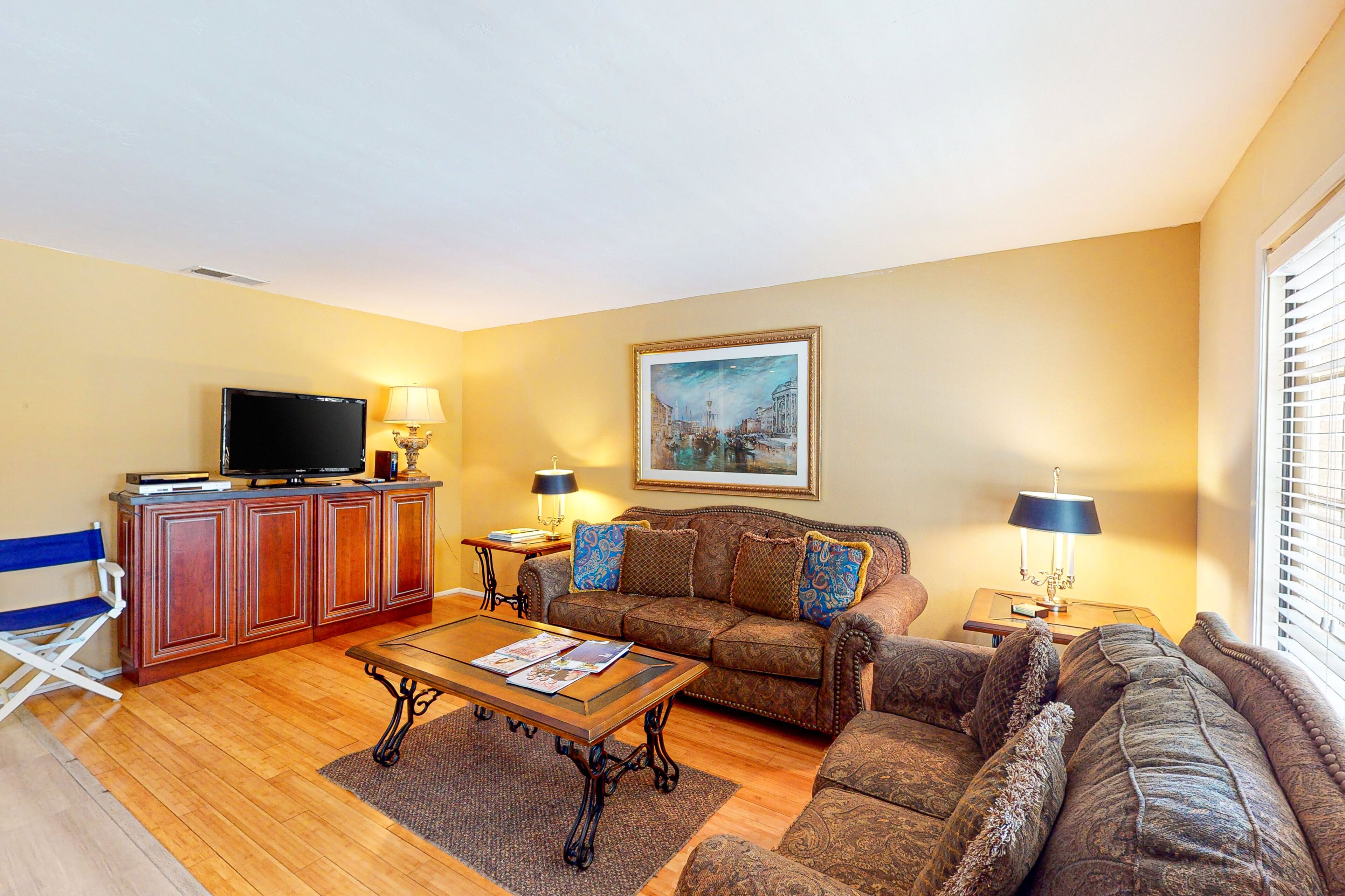 Smart TV, DVD player, books