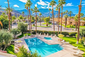 Pool - Dog-friendly, ground-floor, mountain view condo with 2 patios, pool & hot tub (Palm Springs)