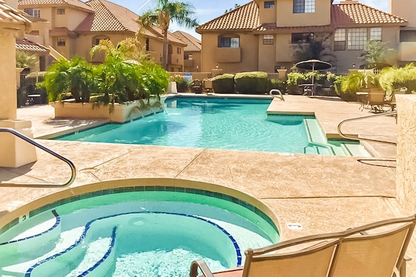 Pool - Inviting desert oasis with modern decor, pool, and hot tub (Scottsdale)