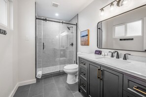 Shower, hair dryer, towels - Newly renovated house with private pool, washer/dryer, enclosed backyard, grill (Scottsdale)