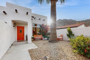 Terrace/patio - Modern Spanish, Dog-Friendly Home w/Mtn View, Private Pool, Spa, & Grill (La Quinta)
