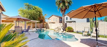 Home with private pool, spa, swim-up bar/grill, outdoor dining, firepit, & W/D