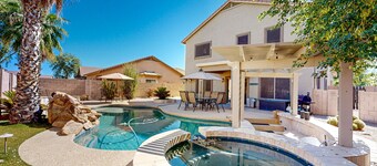 Home with private pool, spa, swim-up bar/grill, outdoor dining, firepit, & W/D