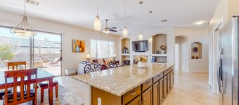 Contemporary & comfortable home with a pool, WiFi, washer/dryer & central air-conditioning