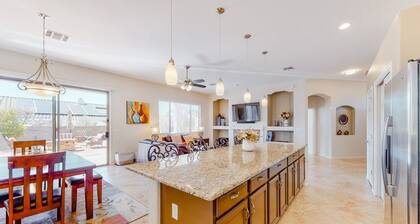 Contemporary & comfortable home with a pool, WiFi, washer/dryer & central air-conditioning