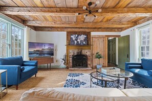 House, Multiple Beds, Patio, Garden View (Salt Meadow Farm) | Living area - Spacious Farmhouse Near the Beach Circa 1860 (Biddeford)