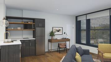 Svit Superior - 1 kingsize-säng med bäddsoffa | Värdeförvaringsskåp på rummet och arbetsyta för laptop