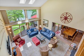 Living area - Dancing Water - Sleeps 10, Private Dock, Game Room & Hot Tub (Moneta)