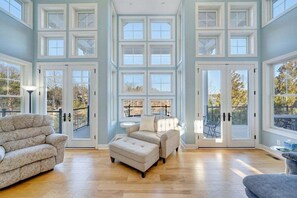 House, Multiple Beds, Patio (Serenity Shores) | Living area - Serenity Shores - Private Lakefront Home With Dock (Moneta)