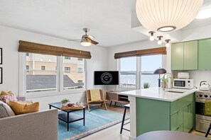 Fridge, microwave, oven, stovetop - The Roost Condo 11-Renovated Bathroom in 2025! (Traverse City)