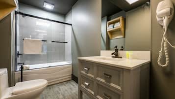 Shower, towels, soap, shampoo