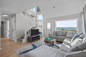 Smart TV - Rest a Shored: Spacious 4BR oceanfront retreat in Oak Island, NC, perfect for families! (Oak Island)