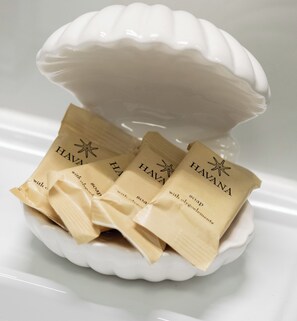 Douche, sèche-cheveux, serviettes fournies