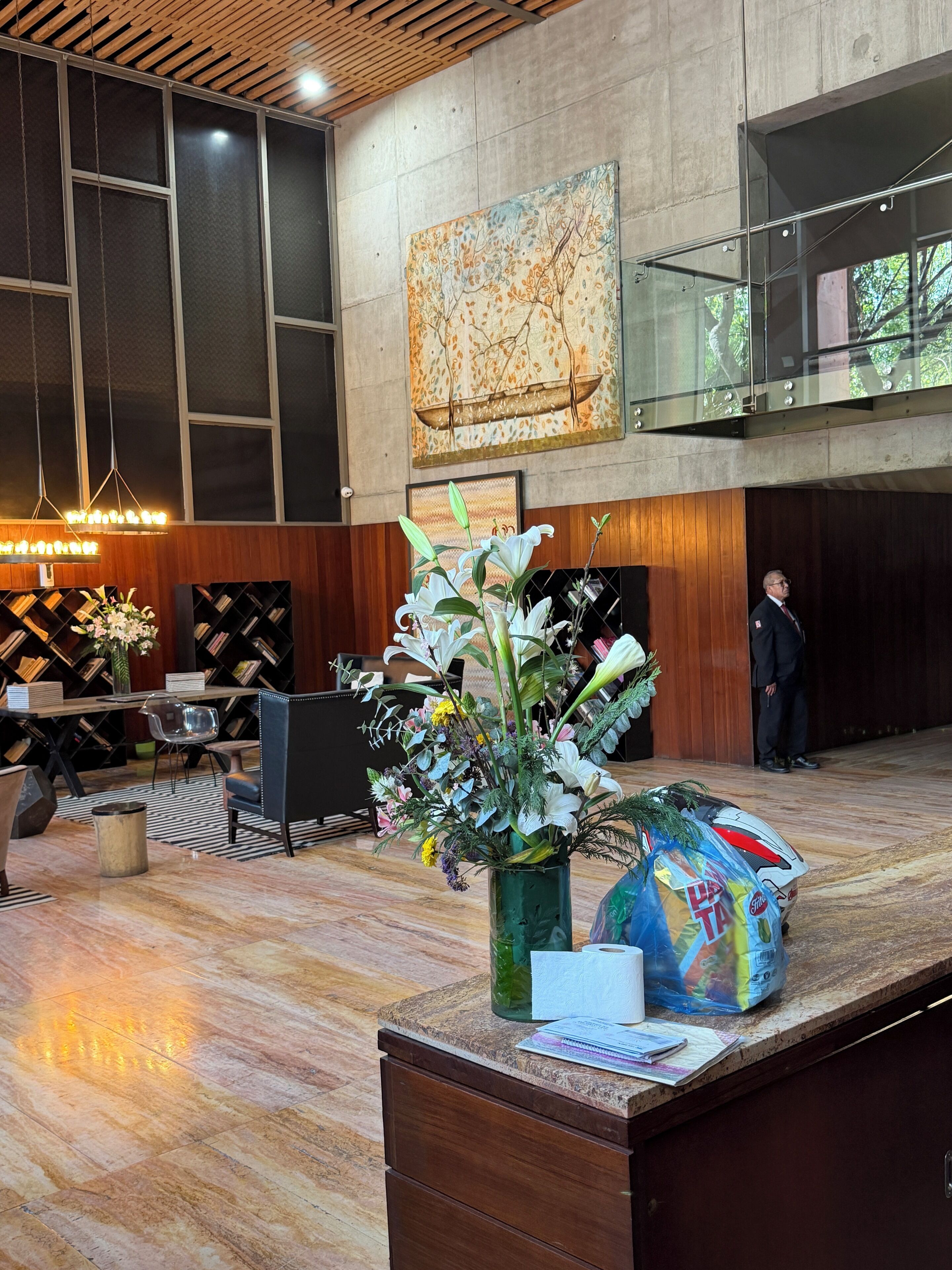 Área de estar no saguão