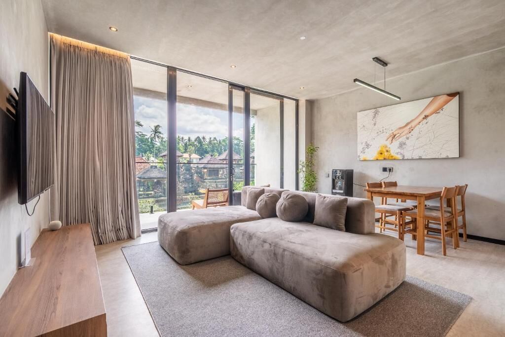 Appartement Deluxe, balcon | Coin séjour