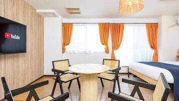 Blackout curtains, iron/ironing board, free WiFi