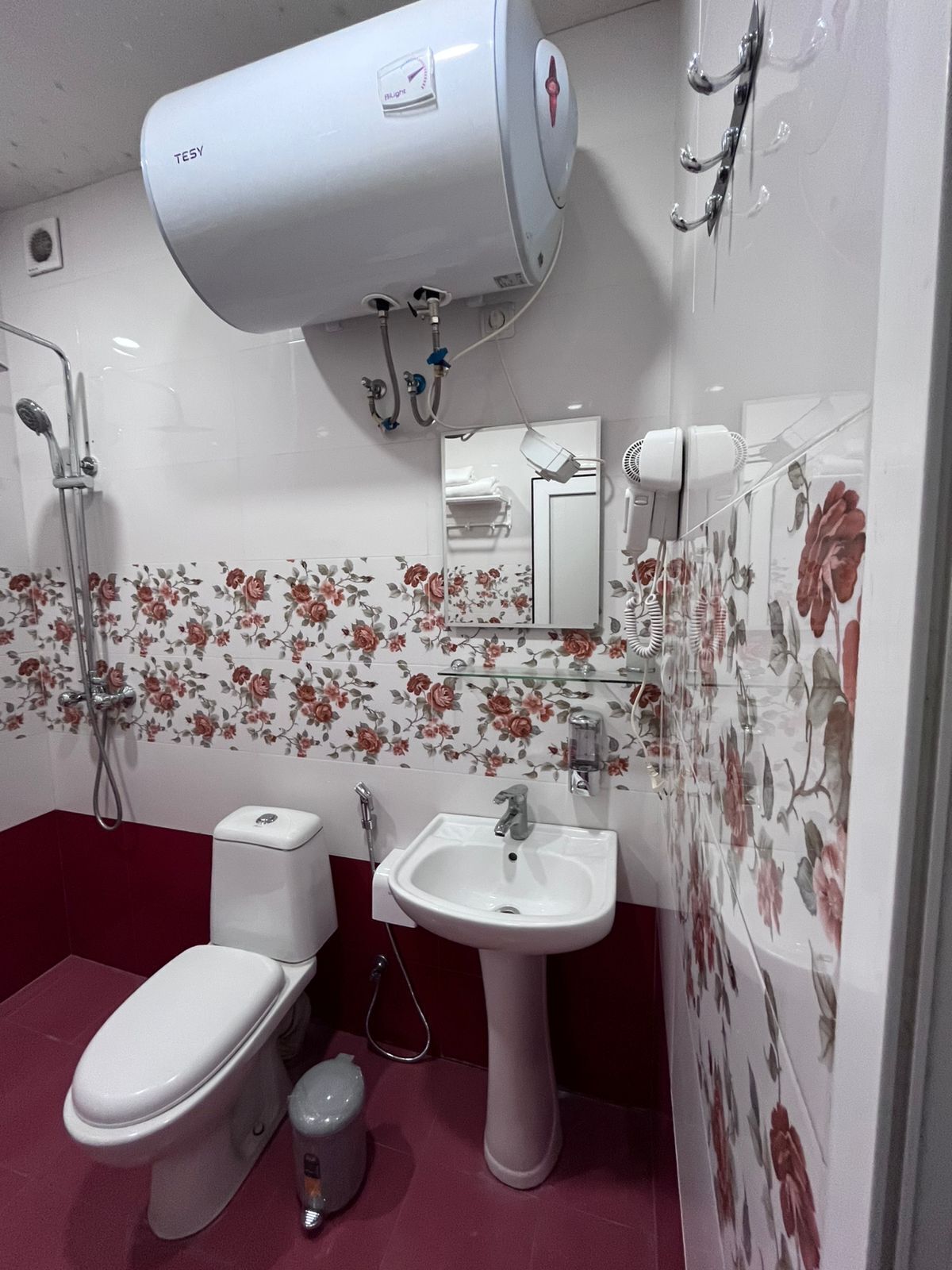 Haartrockner, Handtücher, Seife, Shampoo