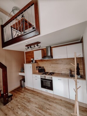 Fridge, oven, stovetop, dishwasher