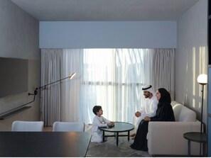 Executive Suite, 1 King Bed with Sofa bed | Egyptian cotton sheets, premium bedding, down comforters, in-room safe - Novotel Madinah (Madinah)