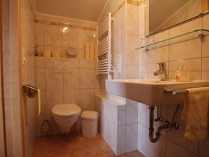 Dusche, Haartrockner, Handtücher