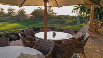 Family Villa, Balcony, Golf View | Outdoor dining