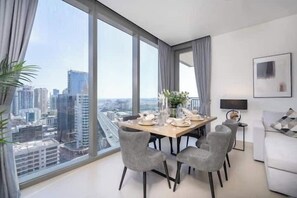 Premium Apartment, Balcony, Canal View | In-room dining - Vogue | near Ain Dubai in Heart of Marina JBR Beach (Dubai)