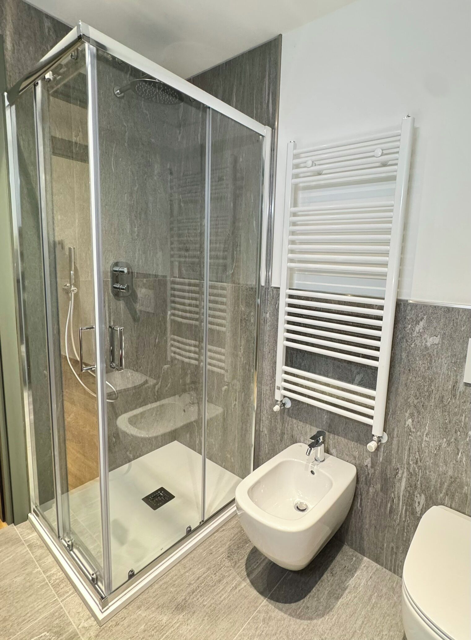 Dusche, Haartrockner, Bidet, Handtücher