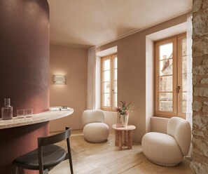 Junior Double Room | Living area | 108-cm flat-screen TV with satellite channels