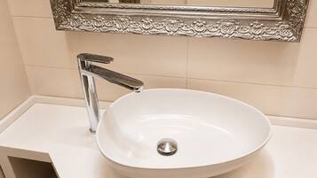 Shower, hair dryer, bidet, shampoo