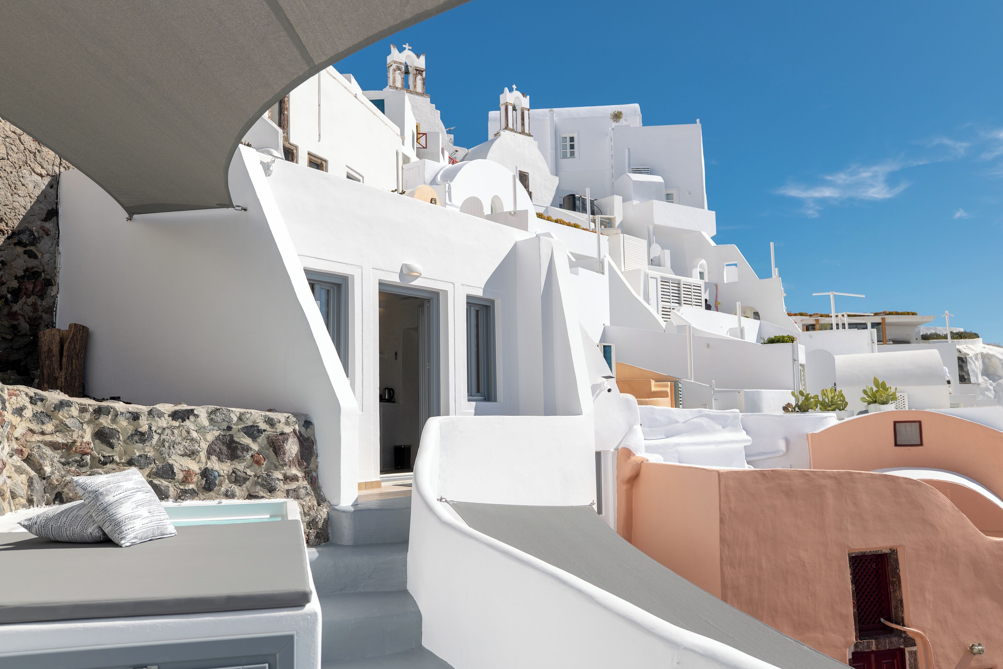 Suite panoràmica, banyera d'hidromassatge, vistes al mar | Llençols de cotó egipci i roba de llit d'alta qualitat 