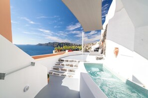 Biệt thự Deluxe, 1 phòng ngủ, bồn tắm nước nóng, quang cảnh biển | Hiên