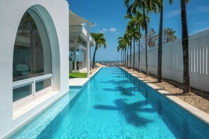 Indoor pool - Ultra-luxury beachfront villa 7BD + 8.5BA 🌊 | Sleeps 14 in Vista Mar. Private pool, jacuzzi, cinema room & BBQ terrace. Ocean views, marina access ⚓, tennis 🎾 and 24/7 gated security in an exclusive resort community. (Vista Mar)