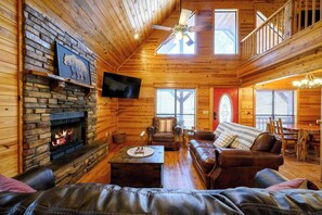 Cabin, Multiple Beds, Hot Tub, Garden View (Kodiak Bear) | Living area - Kodiak Bear-hot Tub-playground-location! (Broken Bow)