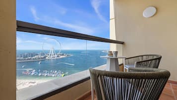 Deluxe Apartment, Balcony, Sea View | Property grounds